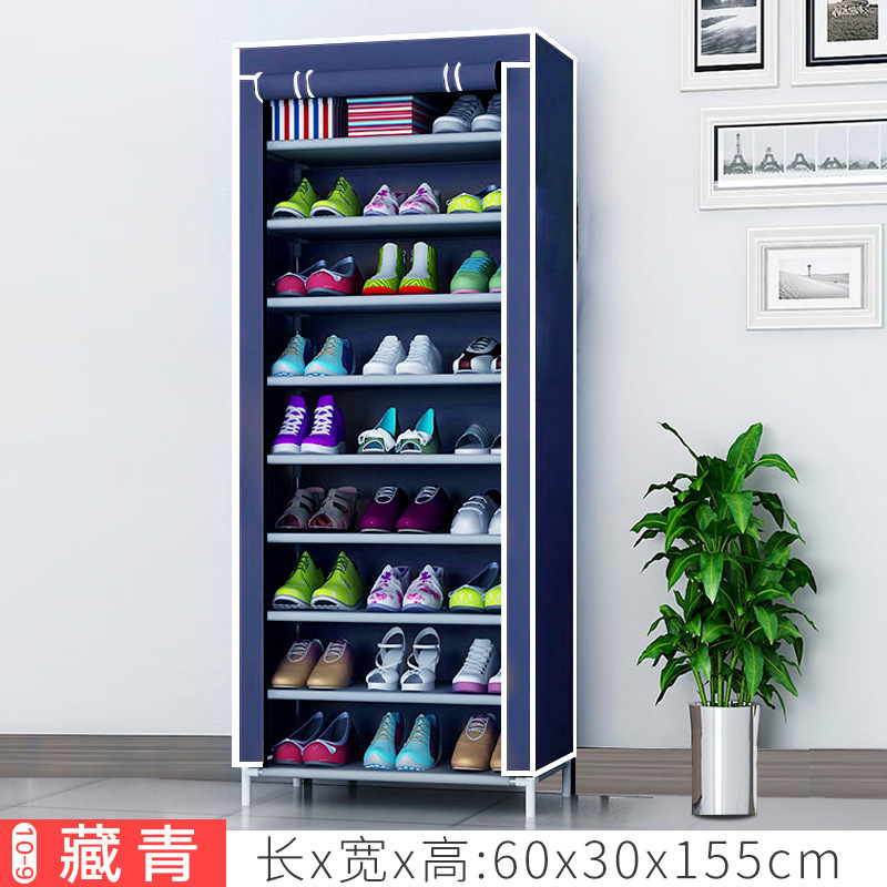 Zapatero simple montaje de tubería de acero multicapa a prueba de polvo hogar ahorro de espacio almacenamiento de dormitorio de estudiantes gabinete de zapatos económico al por mayor