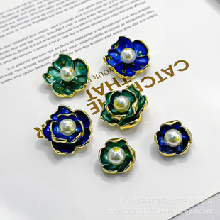 Wholesale New Style Chanel Style Brooch High Sense Pearl Double Layer Camellia Dress Corsage Hair Accessories Decoration Accessories