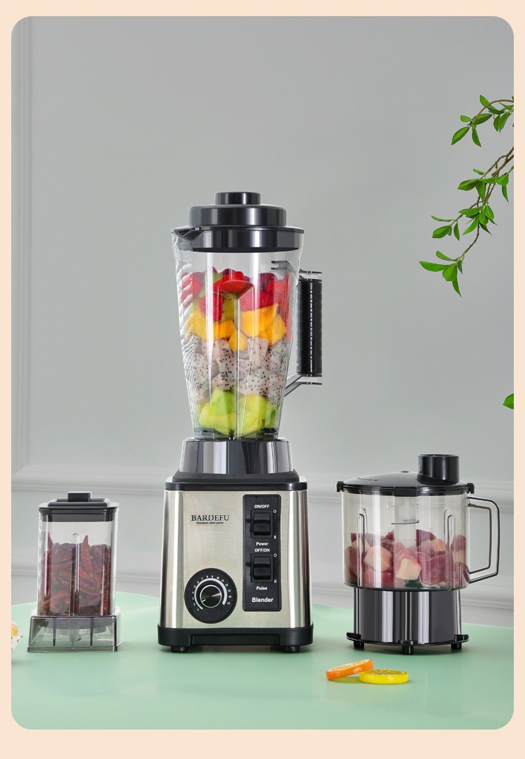 8-in-1 Standmixer mit großem Behälter, Edelstahl-Hochleistungsmixer, gewerblicher Multifunktions-Mixer, Saftpresse 8in1