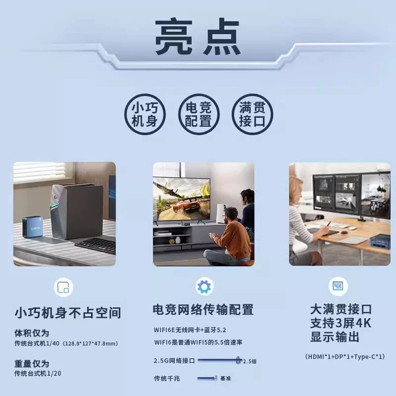 Jimo Ke M5 Mini Host AMD 5825U Business Office Computer MINI PC Household Office Computer