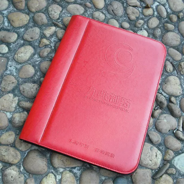 A4文件夹订做皮质商务经理夹计算器拉链夹办公用品多功能文件定制