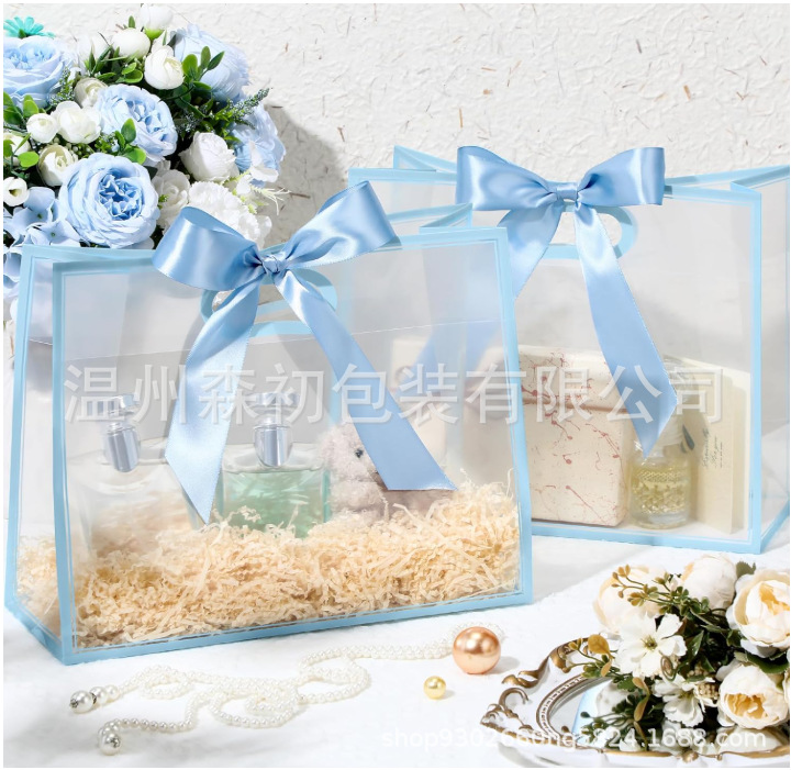 PP bolsa de regalo transparente dama de honor de boda bolsa de mano simple de Navidad regalo de cumpleaños bolsa de regalo de PVC image 34