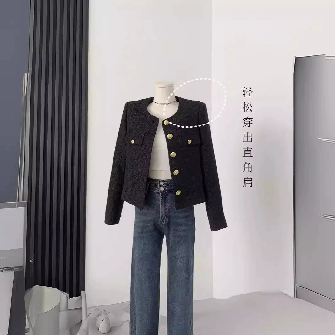 Осенняя куртка, короткий рукав длинный, стиль Chanel, французский стиль, оверсайз