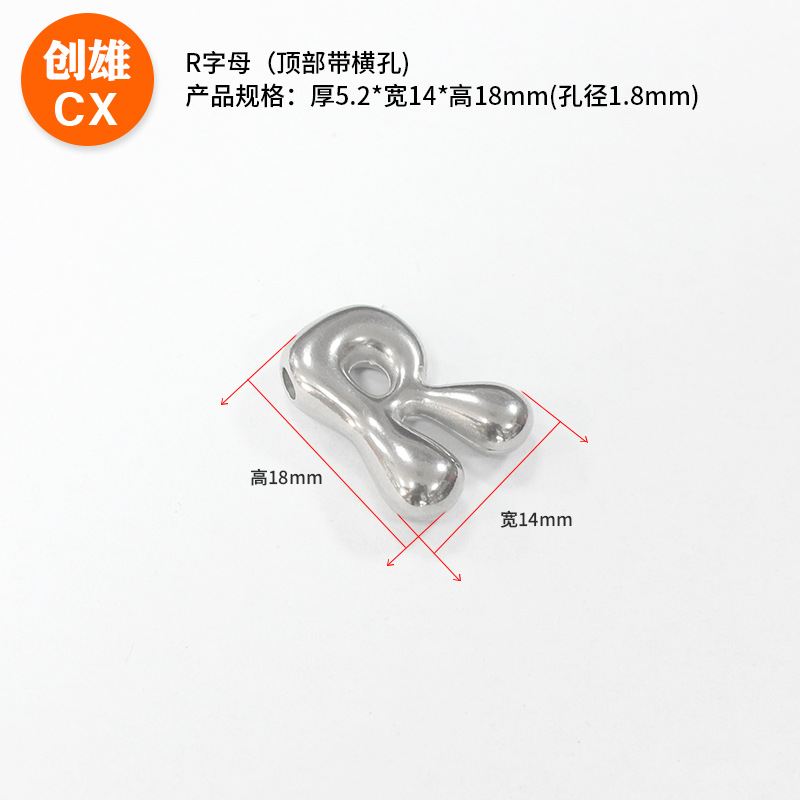 glossy accessory stainless steel with letters