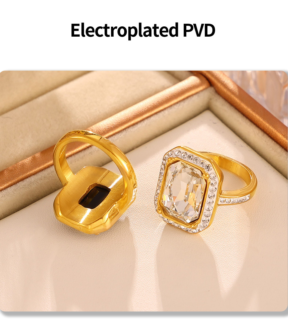 Neuer, leichter Luxus-Ring im Court-Stil mit rechteckigem, eingelegtem großen Diamanten_voghion.com