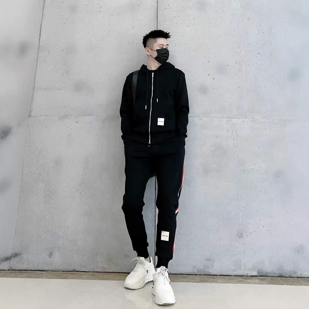 Men's Autumn and Winter New Hooded Casual Sports suit Two-piece Set Comfortable high quality Fashionable All-match Cool