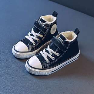 Children's Canvas Shoes Fleece-Lined for All Seasons Boys' Cotton Shoes 2025 Autumn All Seasons New Baby Cotton Shoes Girls' Winter Shoes