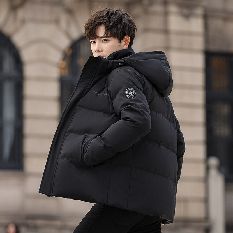 Gradient Color Short down Jacket for Men 2025 Winter New Style Casual Hooded Thickened Warm Coat for Young and Middle-Aged Men Trendy
