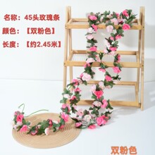 批发仿真玫瑰花条绢花婚庆装饰花苞花藤假花藤蔓干花仿真花跨境