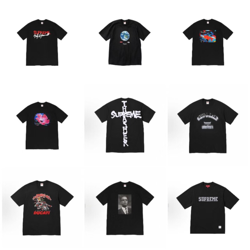 25 Models of Supreme T-Shirts with Logo Print on the Chest, Round Neck, Short Sleeves, American Style, Unisex 25 Models of Supreme T-Shirts with Logo Print on the Chest, Round Neck, Short Sleeves, American Style, Unisex
