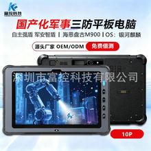 10寸银河麒麟信创三防工业平板电脑海思M900指纹PAD手持终端