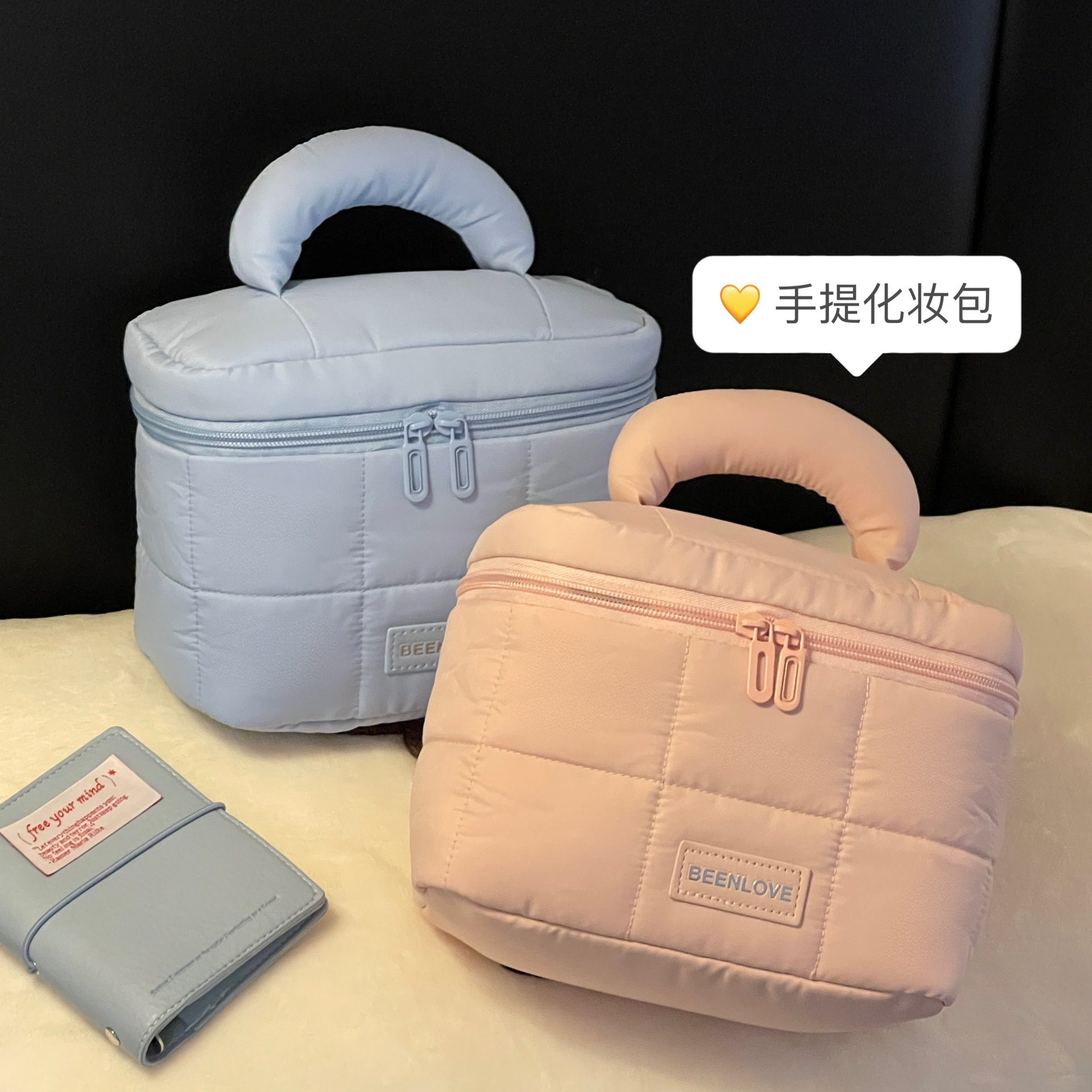 2025 nueva bolsa de maquillaje portátil de moda bolsa de almacenamiento de artículos de maquillaje para el cuidado de la piel bolsa de lavado de mano de gran capacidad