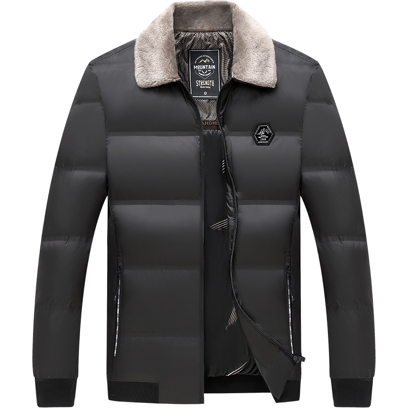 Men's Cotton-padded Clothes, Cotton-padded Clothes, Warm Men's Clothing, Loose Lapel Collar, Fur Collar Jacket._viptrois.com
