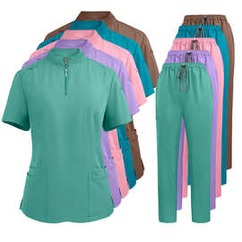 洗手衣新款立领亚马逊ICU短袖洗手服女皮肤管理护士服工作服