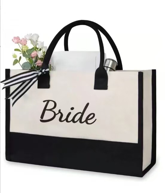 スポットクロスボーダーアマゾン热い贩売brideキャンバストートバッグカスタムbridesmaid结婚式花嫁介添人|undefined