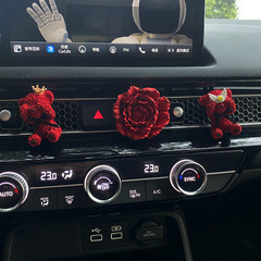 車の香薫の赤い系の熊の牡丹の花の車のエアコンの風口の装飾の拡香石の車内のアクセサリの爆発金