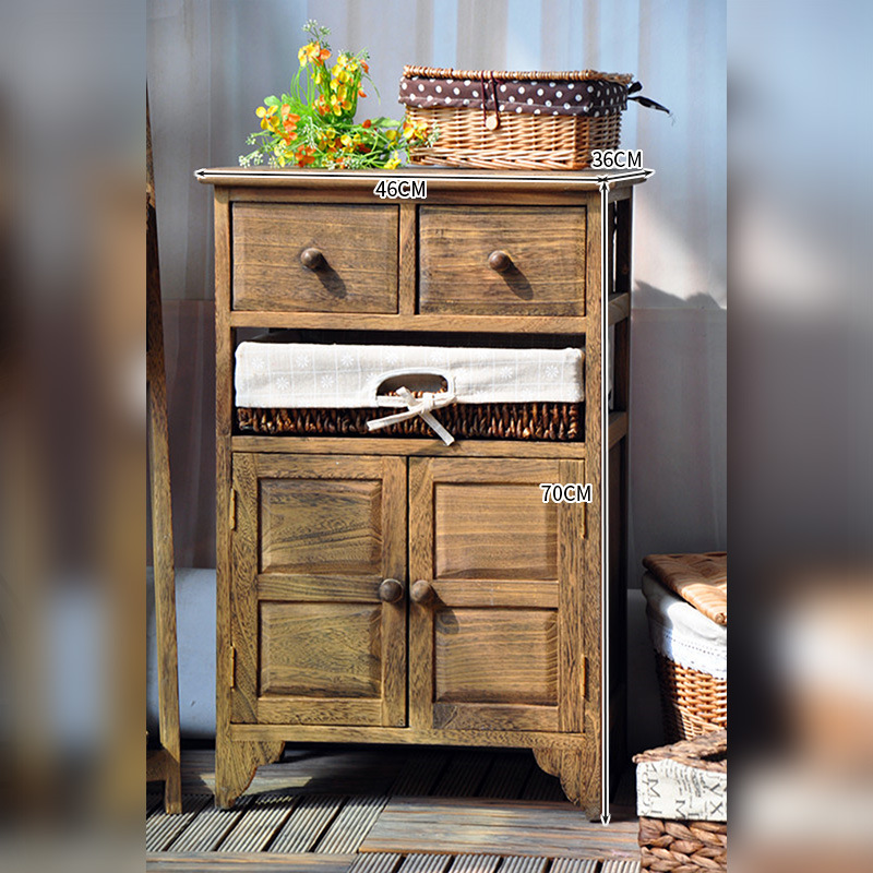 Armario de almacenamiento americano transfronterizo, cajón de madera, almacenamiento de ropa de juguete, mesita de noche, armario de almacenamiento pastoral coreano