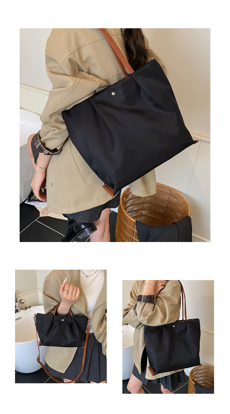 Borsa a tracolla casual da donna in tessuto Oxford, capiente, elegante e versatile, ideale per gli spostamenti quotidiani._voghion.com