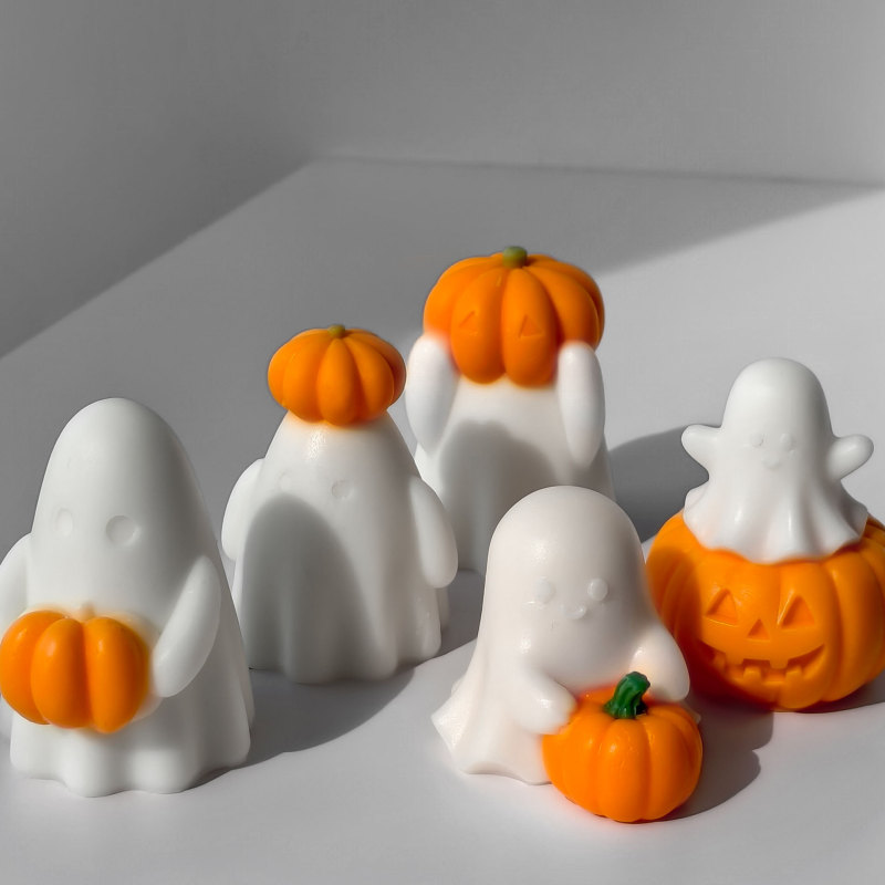 国境を越えたハロウィンのカボチャキャンドルシリコンモールドDIYアロマ石膏置物装飾品|undefined