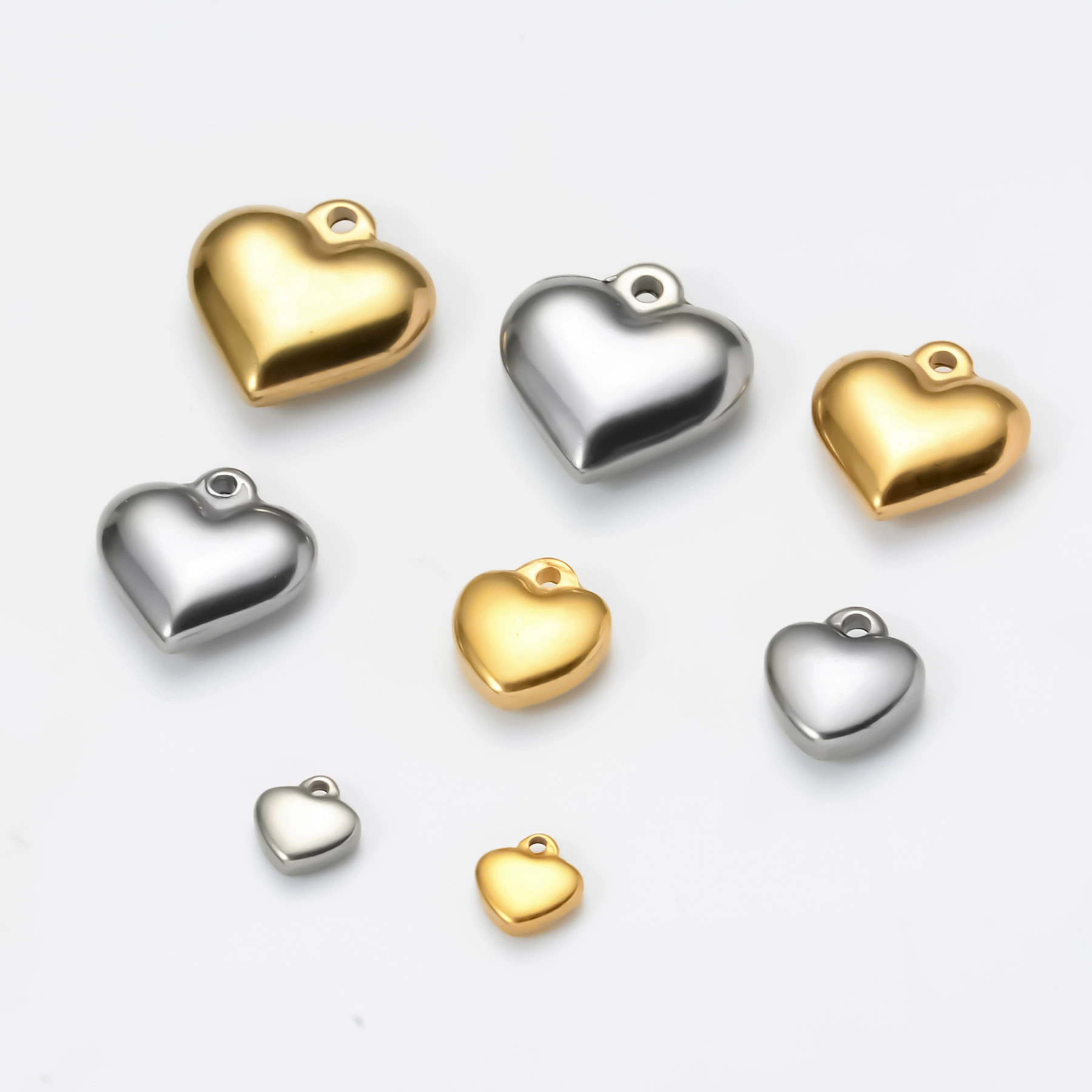 Pendant stainless steel heart-shaped, accessory, accessories, necklace and bracelet, simple and elegant design, wholesale