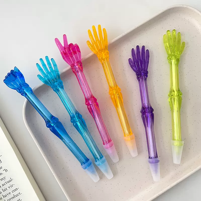 创意手势笔趣味手指黑色圆珠笔石头剪刀布中油笔学生文具奖品批发