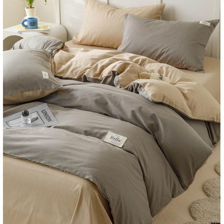 Algodón de cuatro piezas, ropa de cama de algodón lavable, ropa de cama