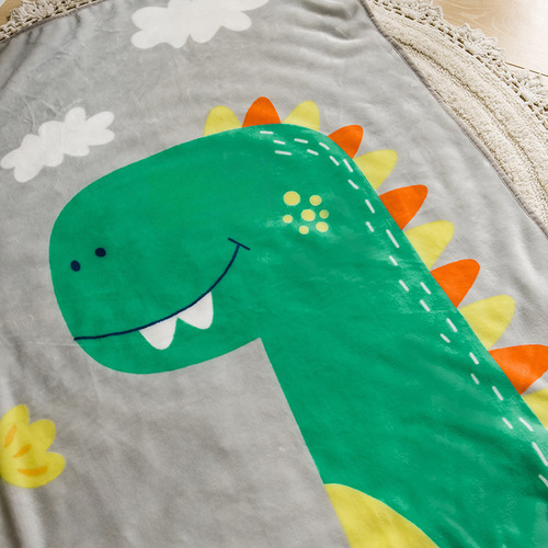 Flannel Single Layer Children's Throw Blanket Cartoon Pattern Summer Air Conditioning Kindergarten Nap Blanket