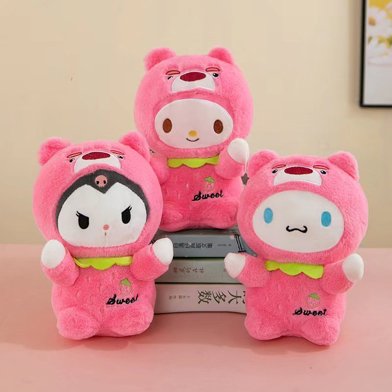 Juguetes de peluche lindos muñecas de frutas almohada muñeca agarra muñeca boda tira muñeca de tela muñeca estand juguetes regalos