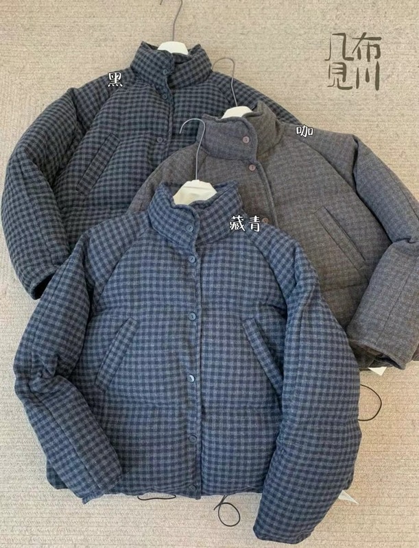 复古格子棉服女冬季新款轻薄宽松保暖小个子高级感外套上衣潮|undefined