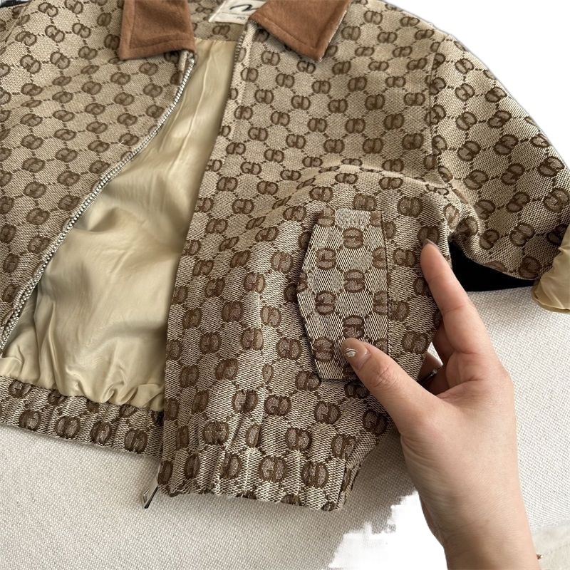Chaqueta para niños, ropa de primavera y otoño, chaqueta con cremallera con estampado de bebé para hombres y mujeres, chaqueta casual coreana con solapa para niños