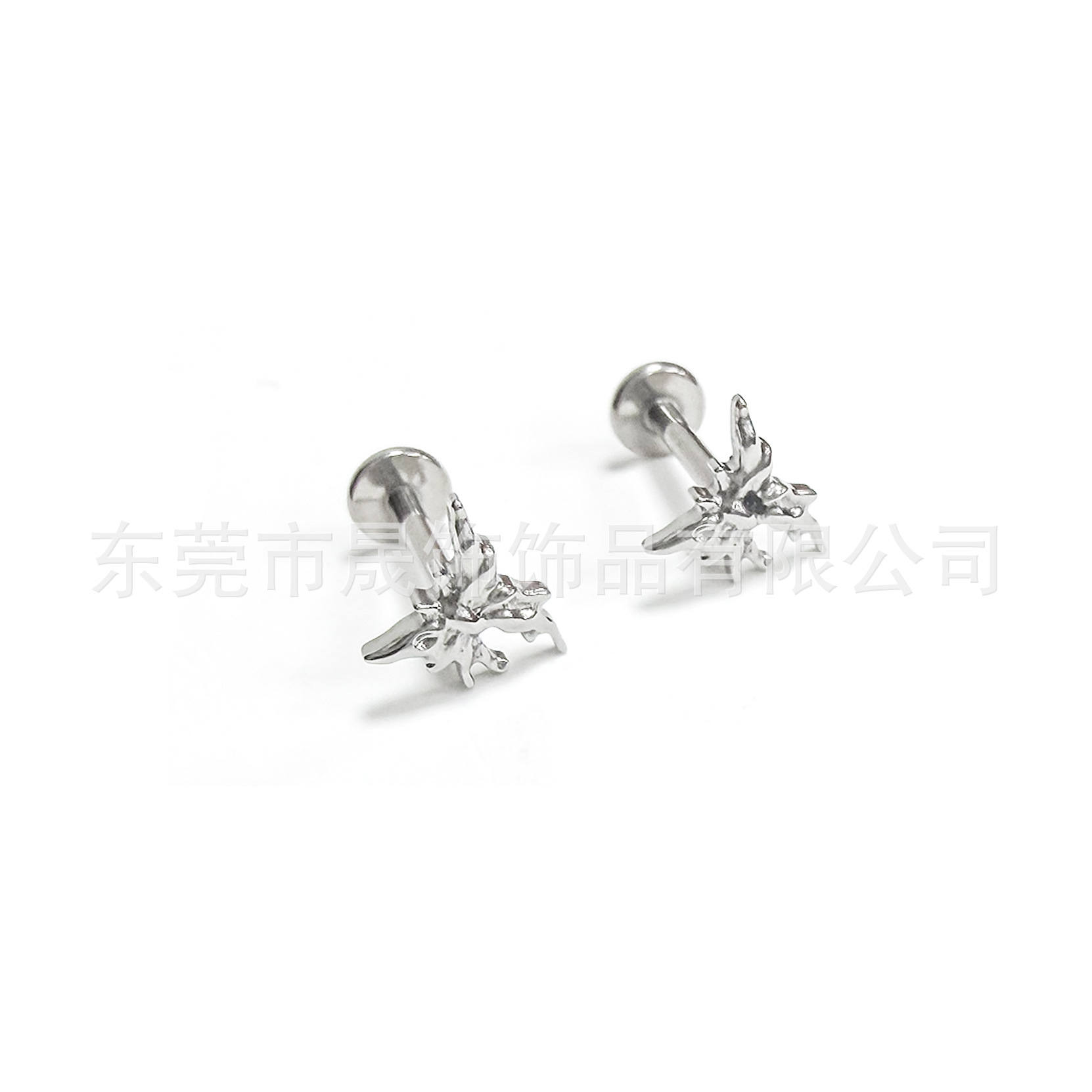 F136 Titanium Alloy 朋克流体 Liquid 态 Butterfly Ear Stud Helix Cartilage Stud Labret Stud 人体 Piercing Jewelry Accessories