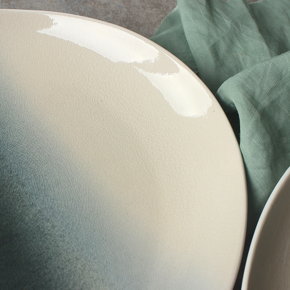 Grieta de hielo creativo plato de forma especial de alta apariencia postre de cerámica bandeja de té plato de hogar plato de ensalada de frutas plato occidental