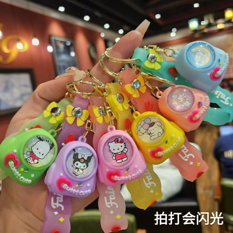 网红多功能卡通公仔闪灯钥匙扣计算器温度计书包挂件小礼品批发|undefined