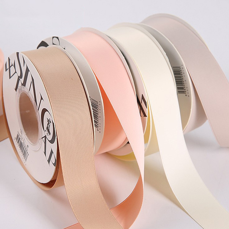 2.5cm牛奶丝双面哑光丝带鲜花花束包花缎带烘焙蛋糕礼品包缘之染