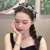 Polka dot bow headband 11896A white