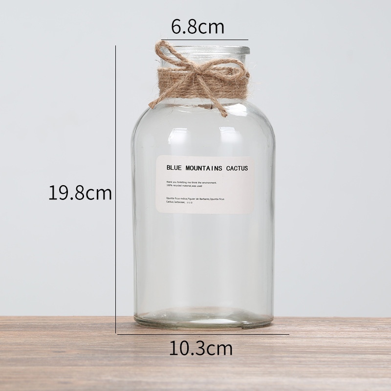 1000ml 투명 큰 입 + 흰색 사각형 페이스트