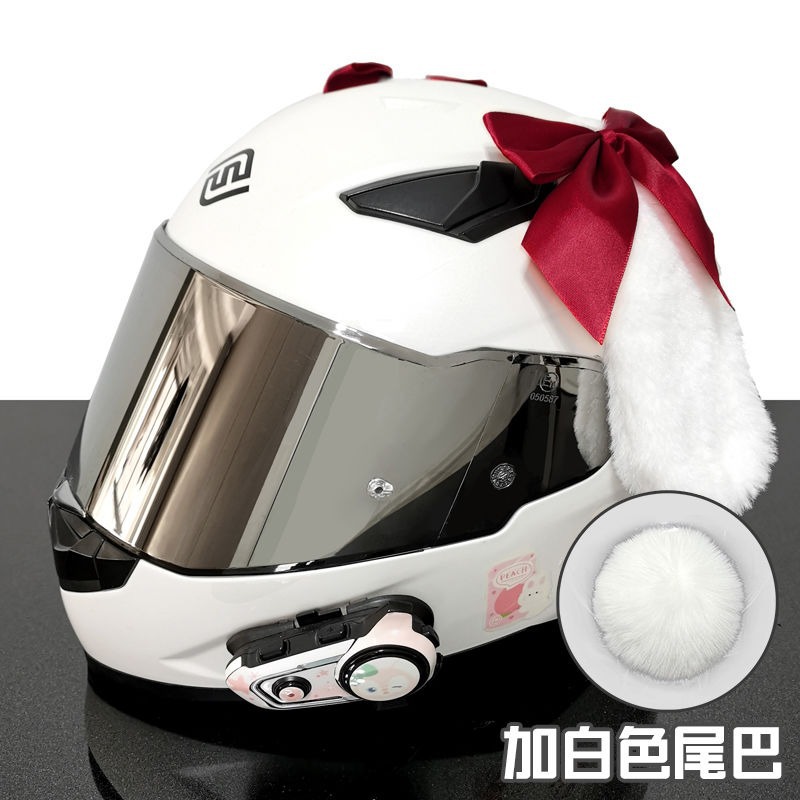 Helmet Decoration Rabbit Ears Motorcycle Ski Helmet Motorcycle Accessories for Men and Women Cat Ears Electric Vehicle Riders