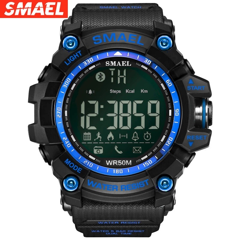 Uus kuummüük meeste käekell SMAEL Bluetooth spordikell multifunktsionaalne veekindel sammulugeja kaamera kõnemeeldetuletus meeste elektrooniline käekell_voghion.com