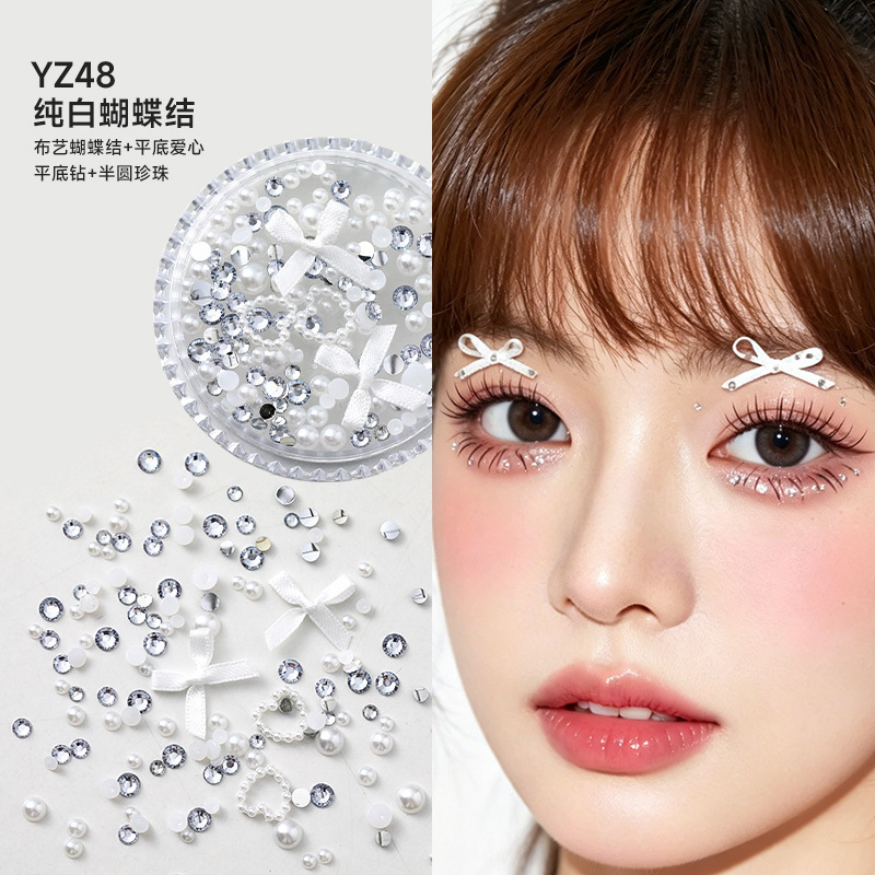 Decoraciones faciales maquillaje de ojos de novia maquillaje de escenario para niños pegatinas especiales cara lentejuelas lágrima diamante mariposa perla al por mayor