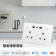 ͿѻWiFi���ܼҾ�Ӣ��2λǽ�ڲ����Ƶ�������UK+2USB+Type C