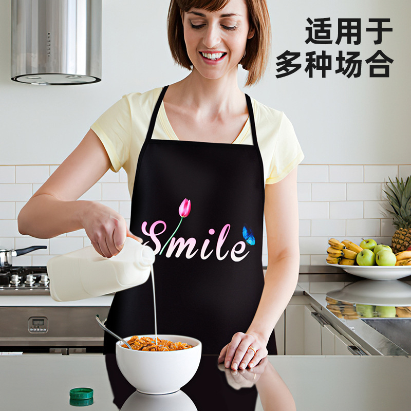 Fábrica de suministro transfronterizo de cocina para el hogar delantal de cocina a prueba de aceite impermeable cintura delgada de las mujeres abrigo transpirable impresión de los hombres
