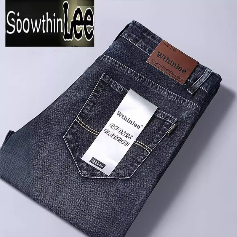 2024 Summer Thin Wthin lee Jeans Men's Straight Loose Stretch Business Casual Pants Men's Pants