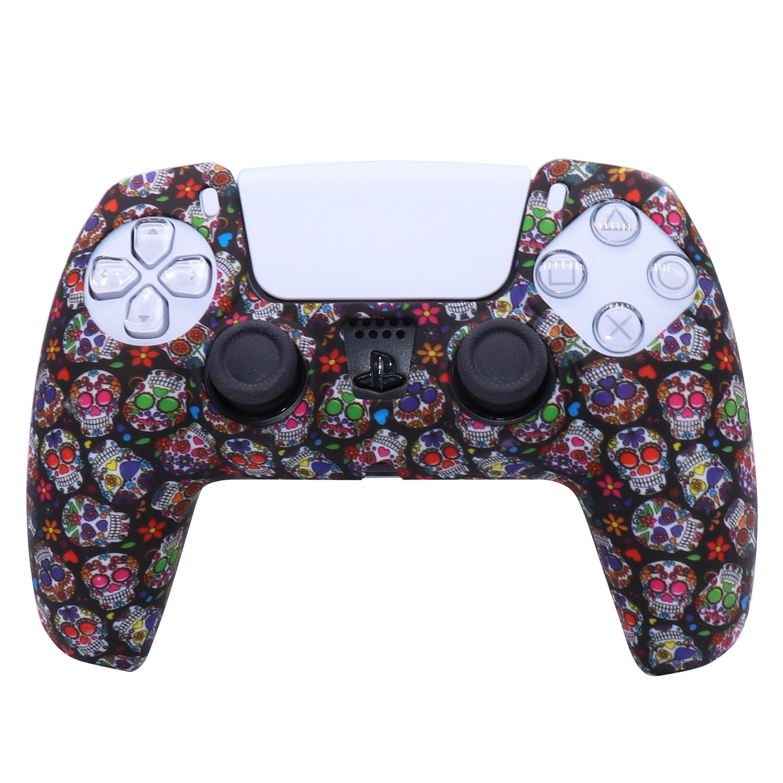 PS5 funda de silicona GamePad funda de silicona camuflaje marca de agua funda protectora aceite spray sensación acuarela caso PS5 Accesorios