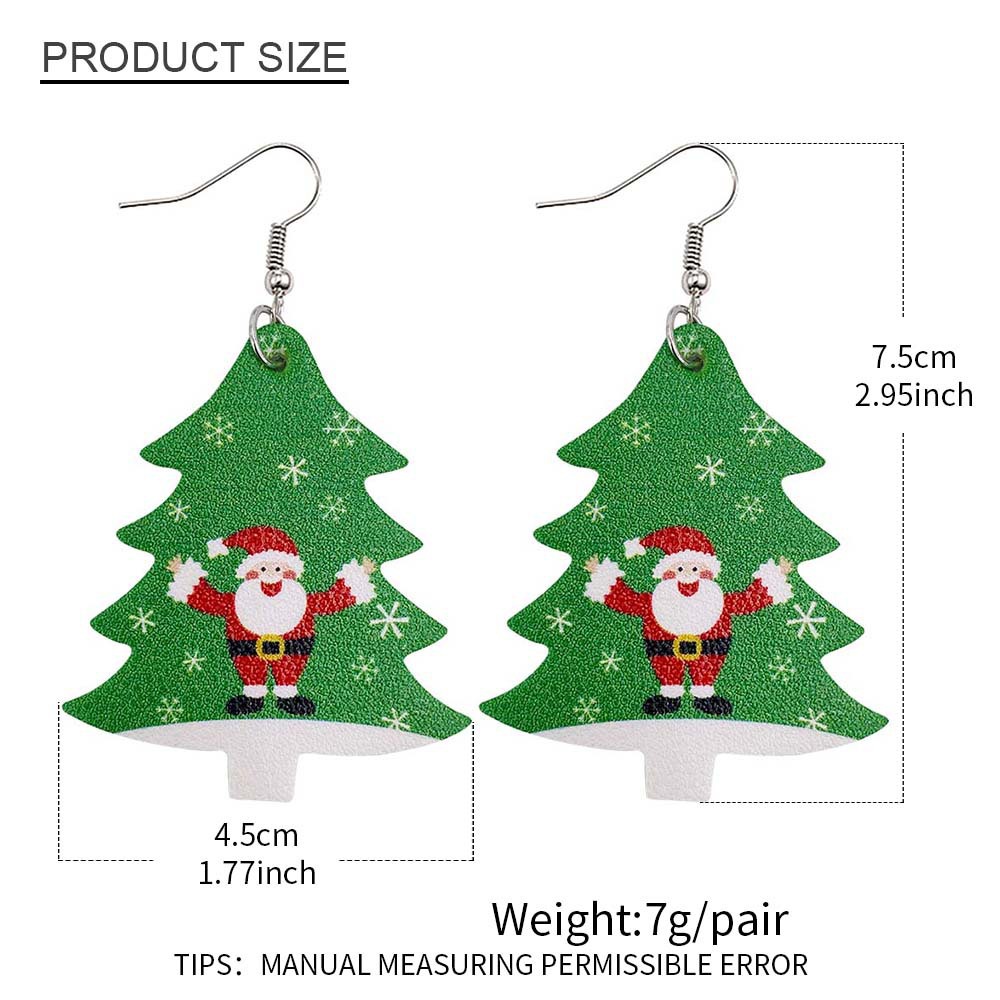 Fashion Santa Claus Water Droplets Pu Leather Women's Drop Earrings 1 Pair display picture 4