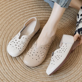 Весенние нескользящие дышащие сандалии для матери, из натуральной кожи, мягкая подошва, для среднего возраста