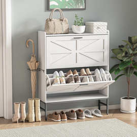 跨境供应外贸货源超薄鞋柜家用门口翻斗入户玄关柜收纳储物窄鞋架