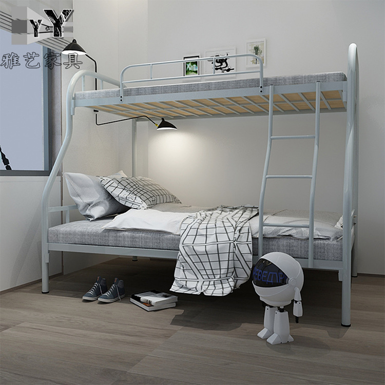 铁架床子母床上下铺双层床双人床家用1.5米高低床公寓上窄宽铁床