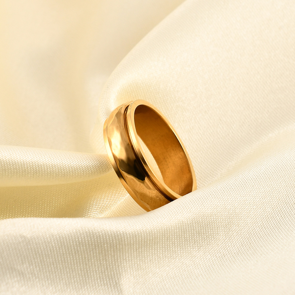 Casual Round Titanium Steel Plating Rings