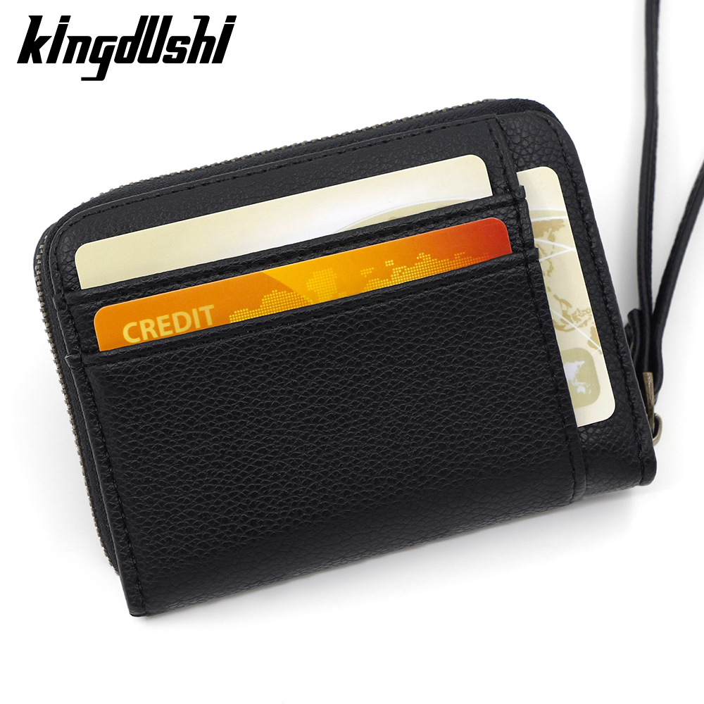 Nueva bolsa de tarjetas con cremallera litchi, bolsa de cambio corta, mini bolsa de monedas, bolsa de llaves, bolsa de almacenamiento