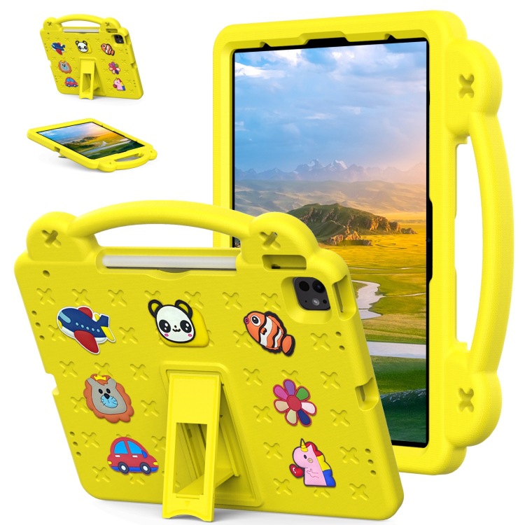 Bebé estilo oso EVA + PC niño caída funda de mano plana con soporte de escritorio